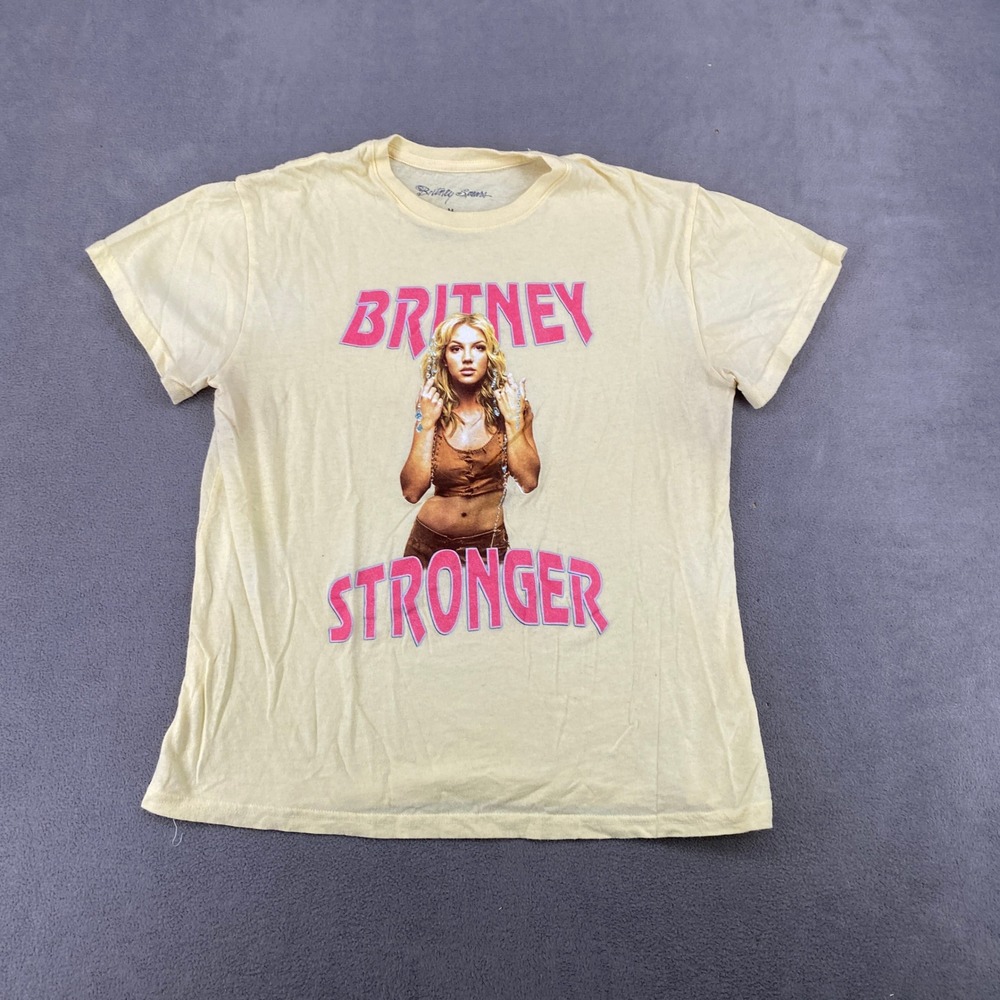 Britney Spears Stronger Graphic T-Shirt Yellow Mens Medium M 2022 Epic Rights